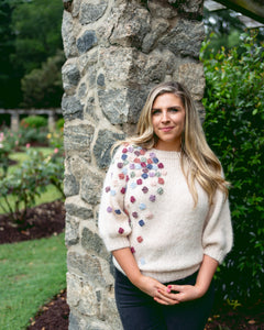cascading flowers sweater