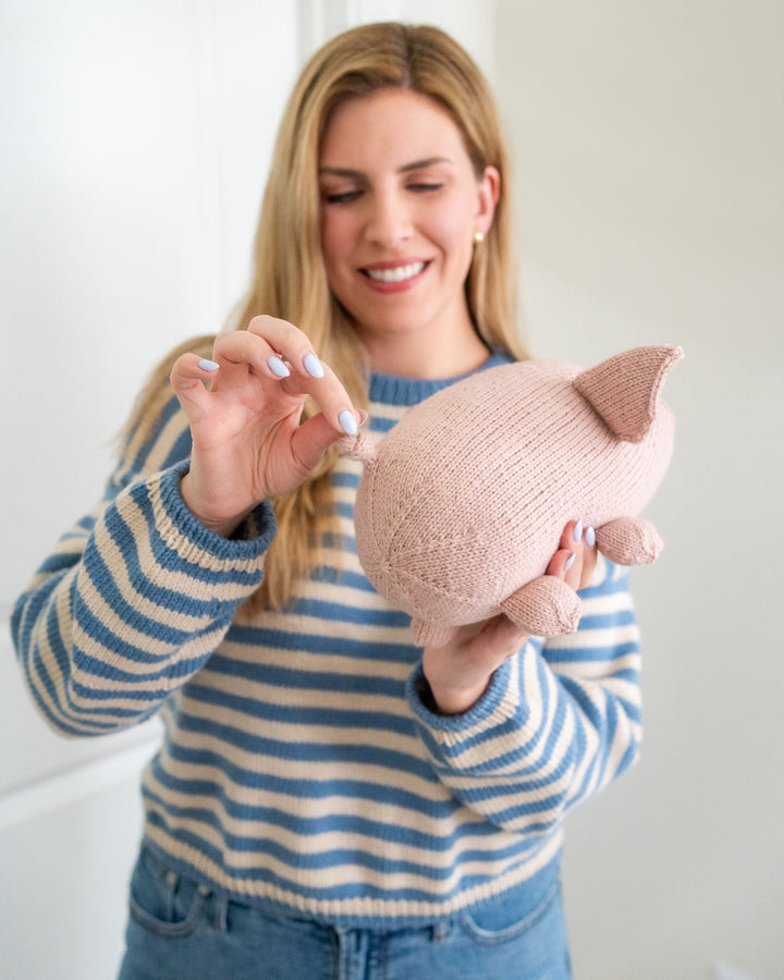 knit pig, knit softie, knit animal, knit stuffie