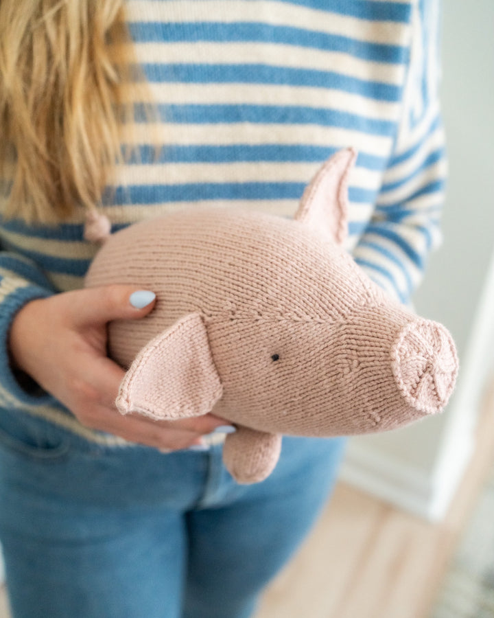 knit pig, knit softie, knit animal, knit stuffie