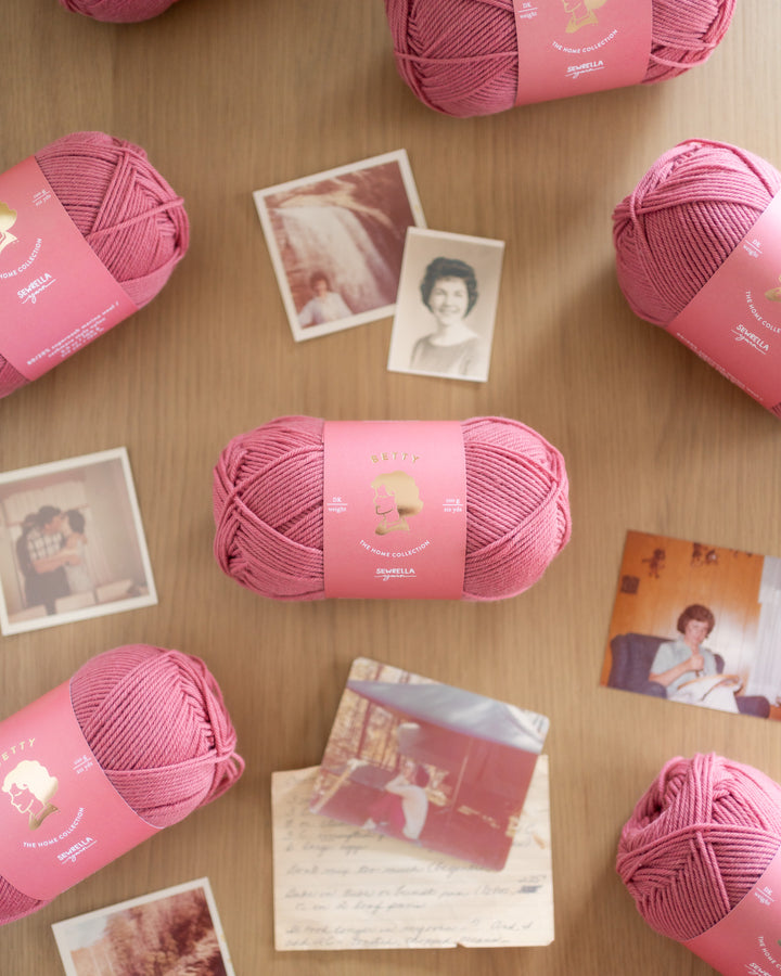 Pink yarn in DK weight perfect for knitting sweaters