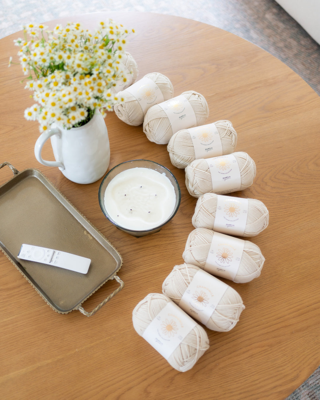 cream knitting and crochet wool yarn in dk weight