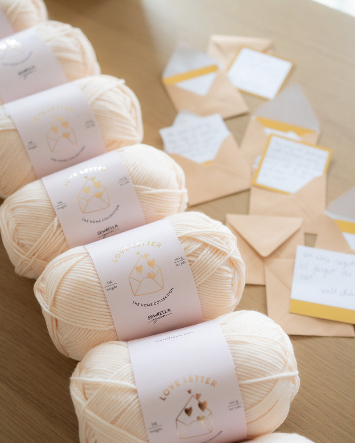 Cream colored merino yarn for the home collection in DK weight