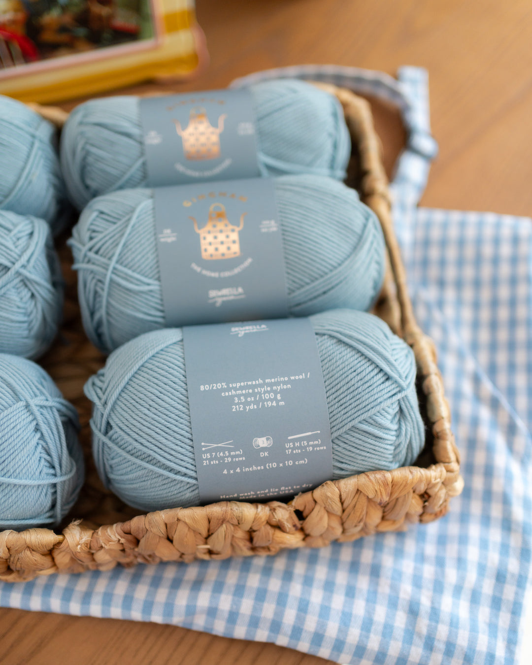dk weight superwash merino wool for babies in blue