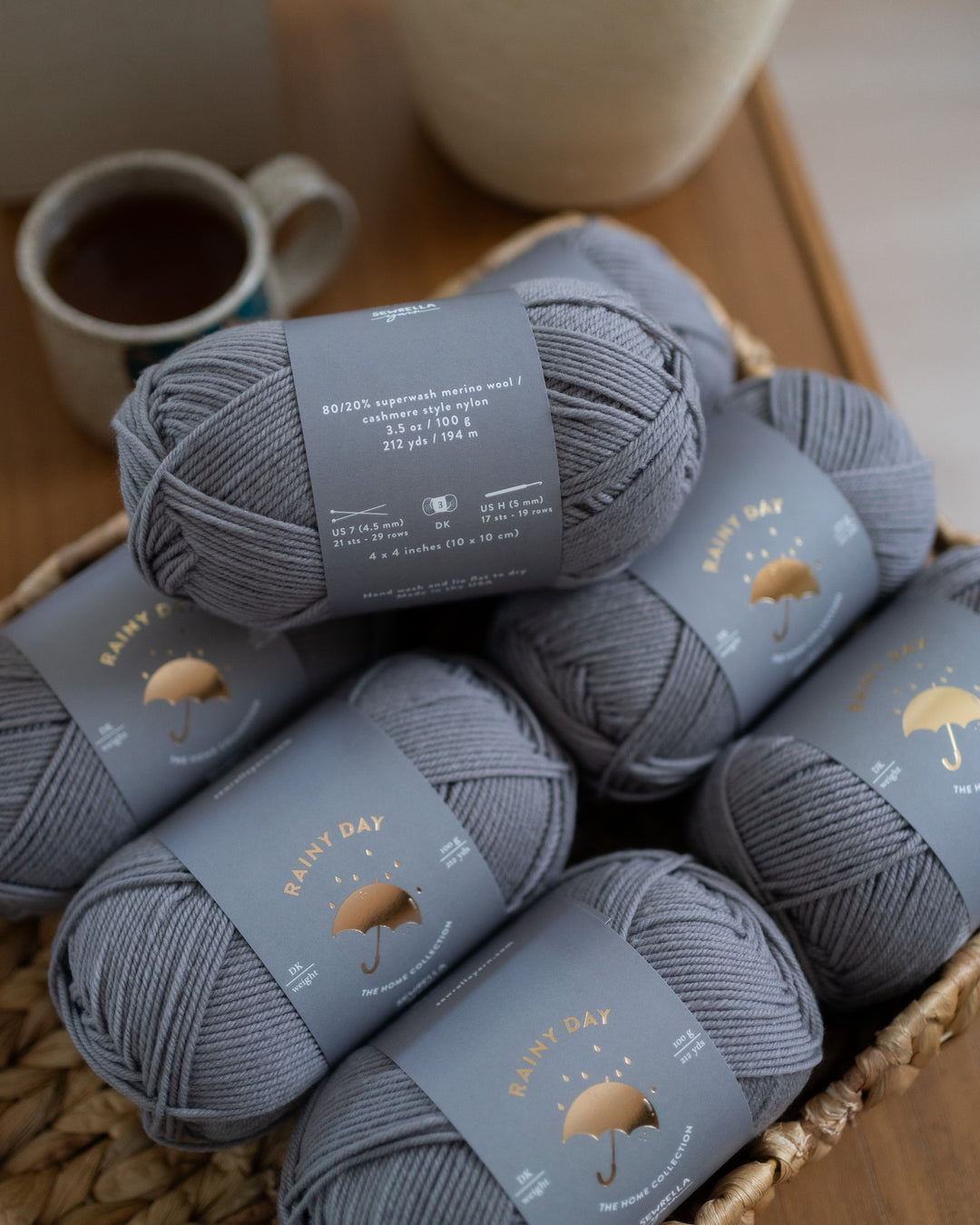 dk weight wool yarn in grey for the home collection