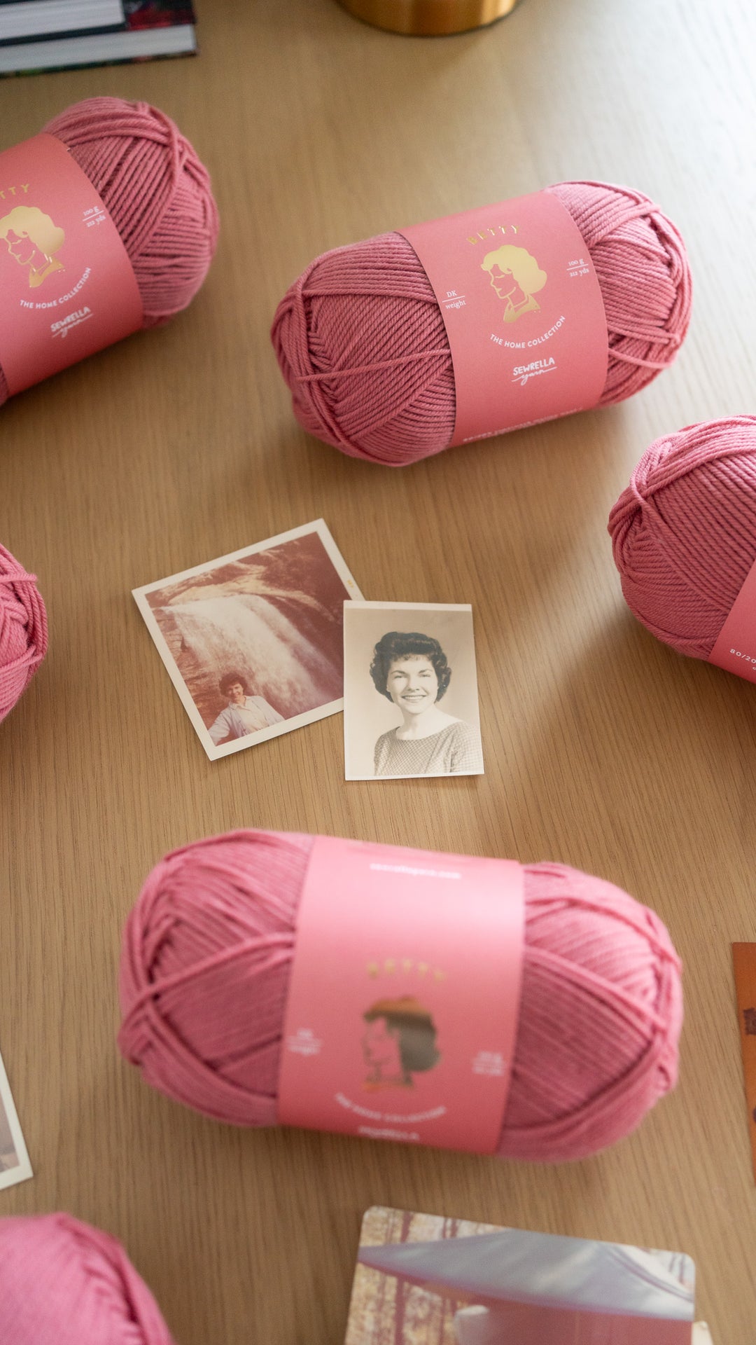 Superwash merino wool rose pink yarn balls