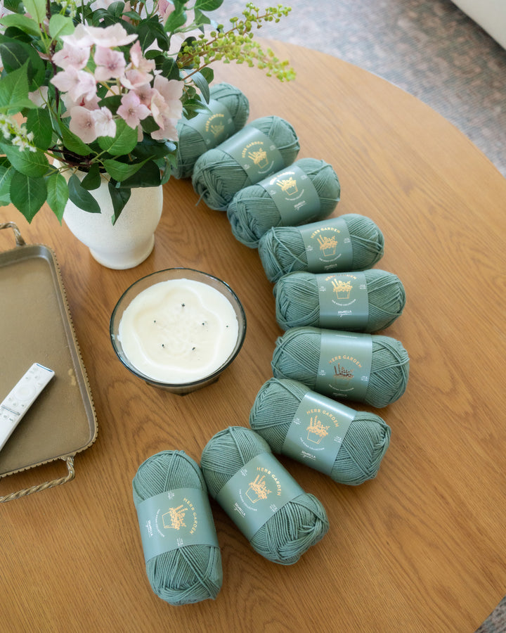 sage green dk weight yarn for knitting and crochet