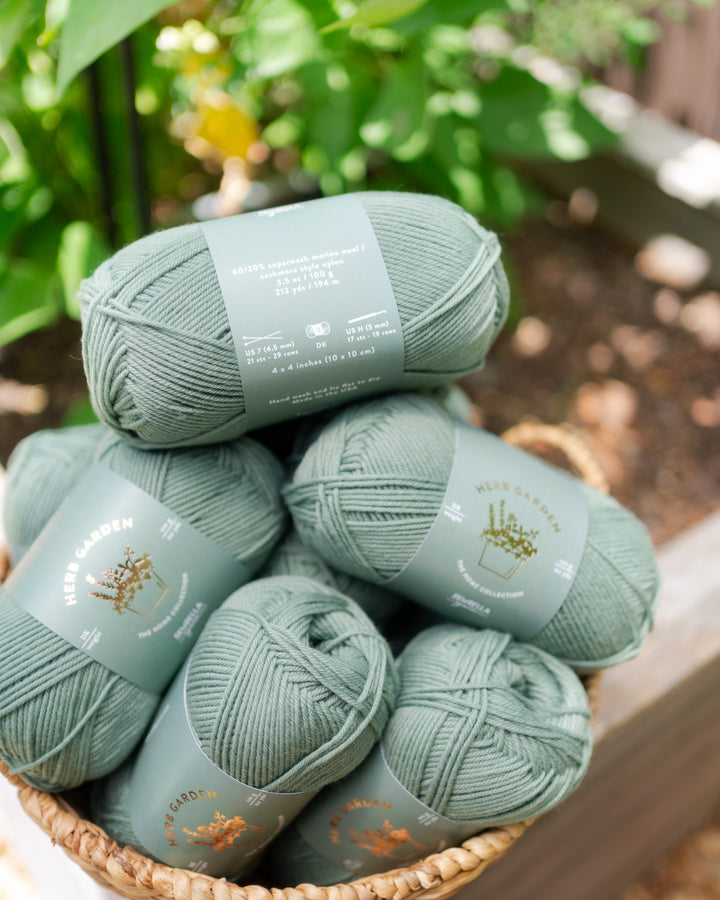 sage green superwash merino wool yarn for the home collection