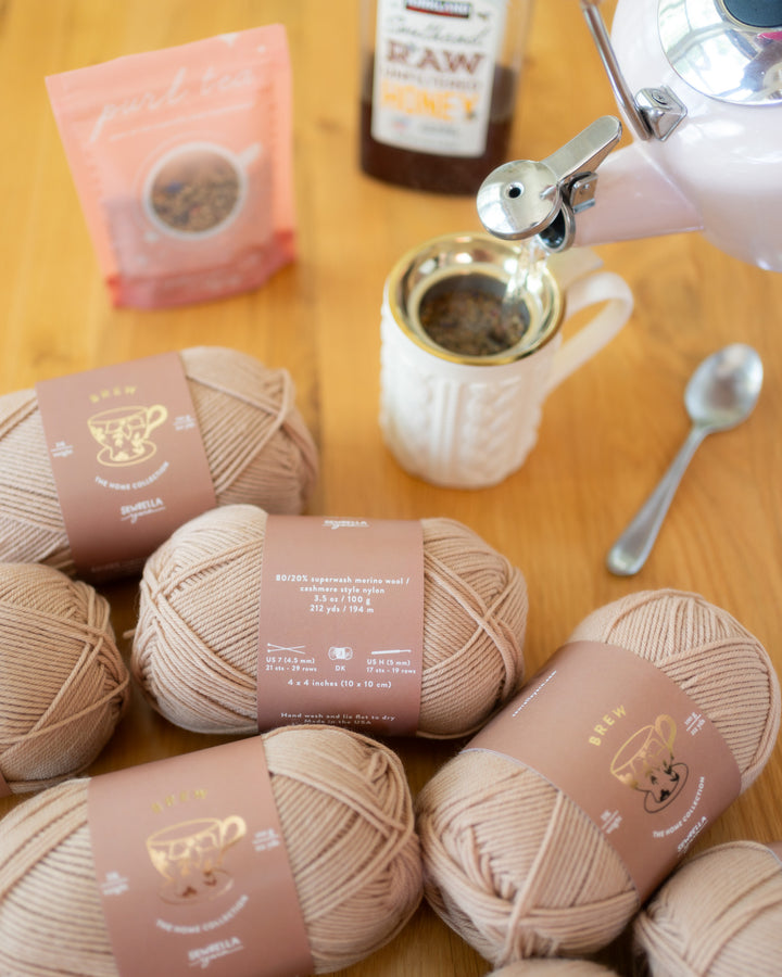 tan brown dk weight wool yarn